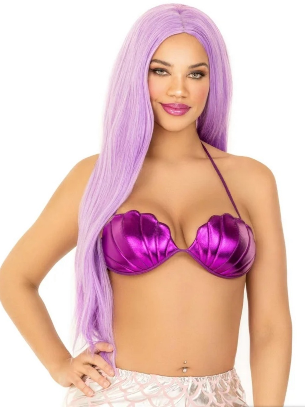 Leg Avenue Purple Mermaid Shell Bra Top NWT Small
